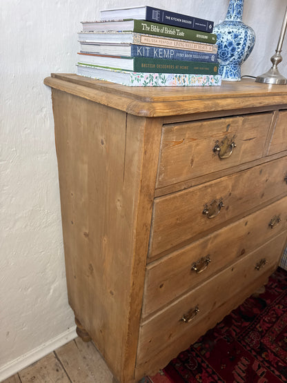 English Baltic pine chest of drawers