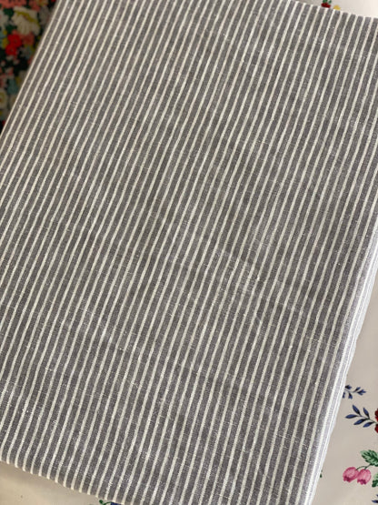 French flax  grey striped quilt cover QUEEN