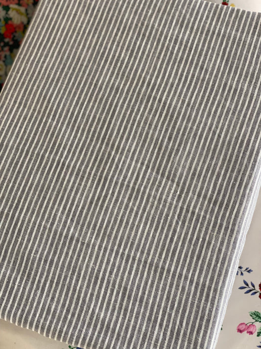 French flax  grey striped quilt cover QUEEN