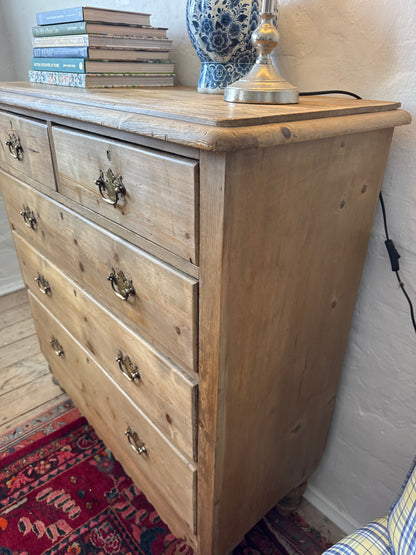 English Baltic pine chest of drawers