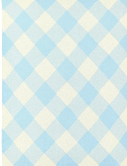 Sky blue tartan baby blanket
