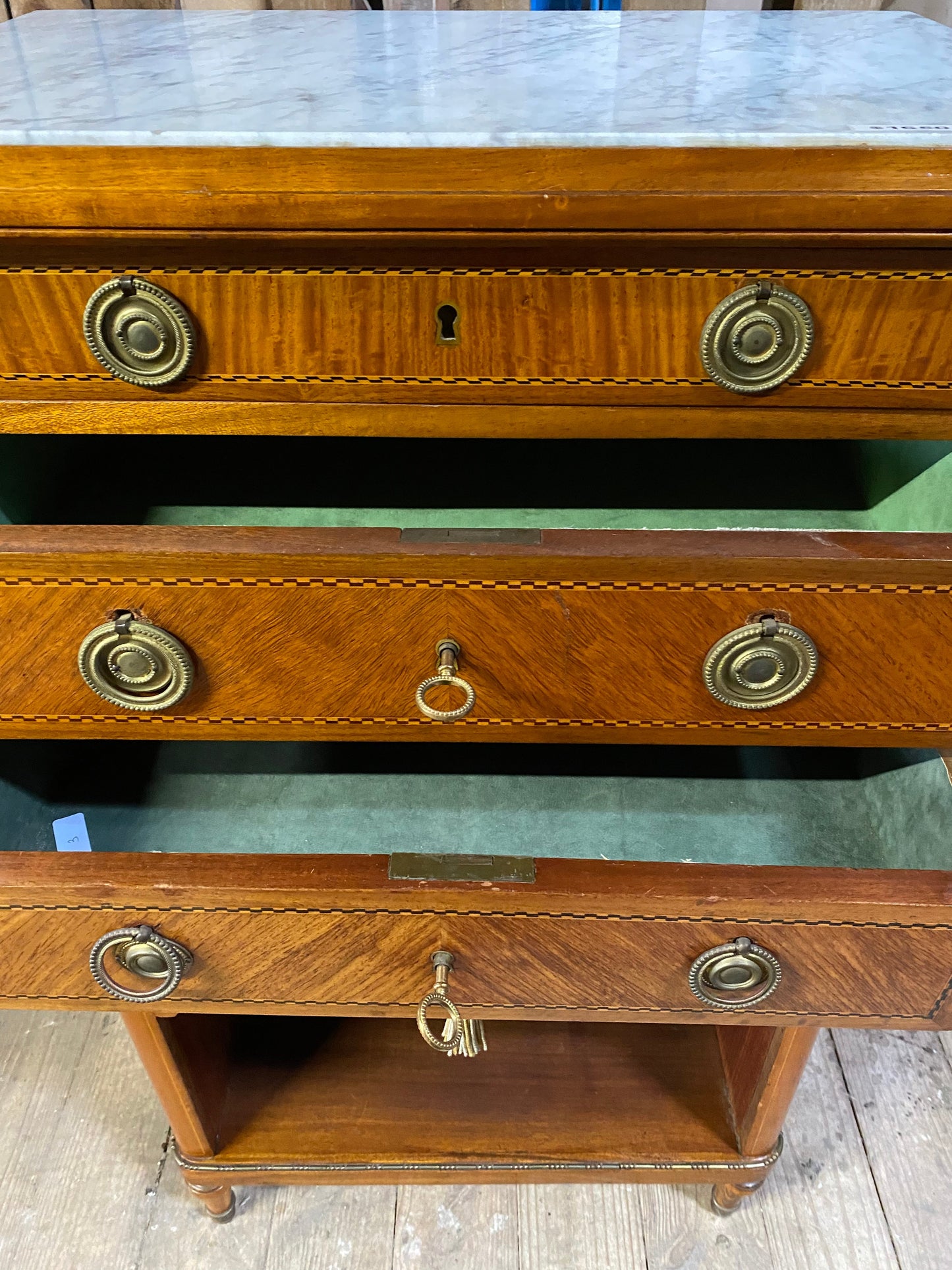 French walnut & marquetry commode
