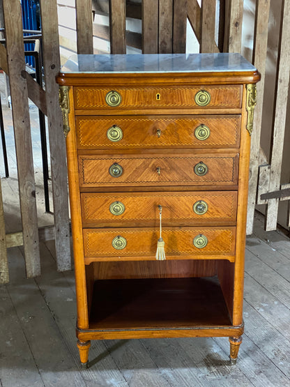 French walnut & marquetry commode