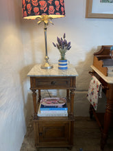 Load image into Gallery viewer, French oak bedside tables marble tops
