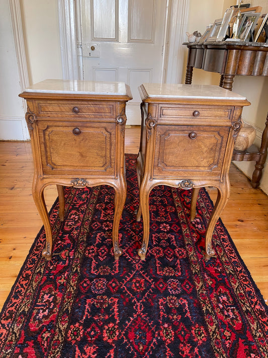 French Louis XVth walnut bedsides