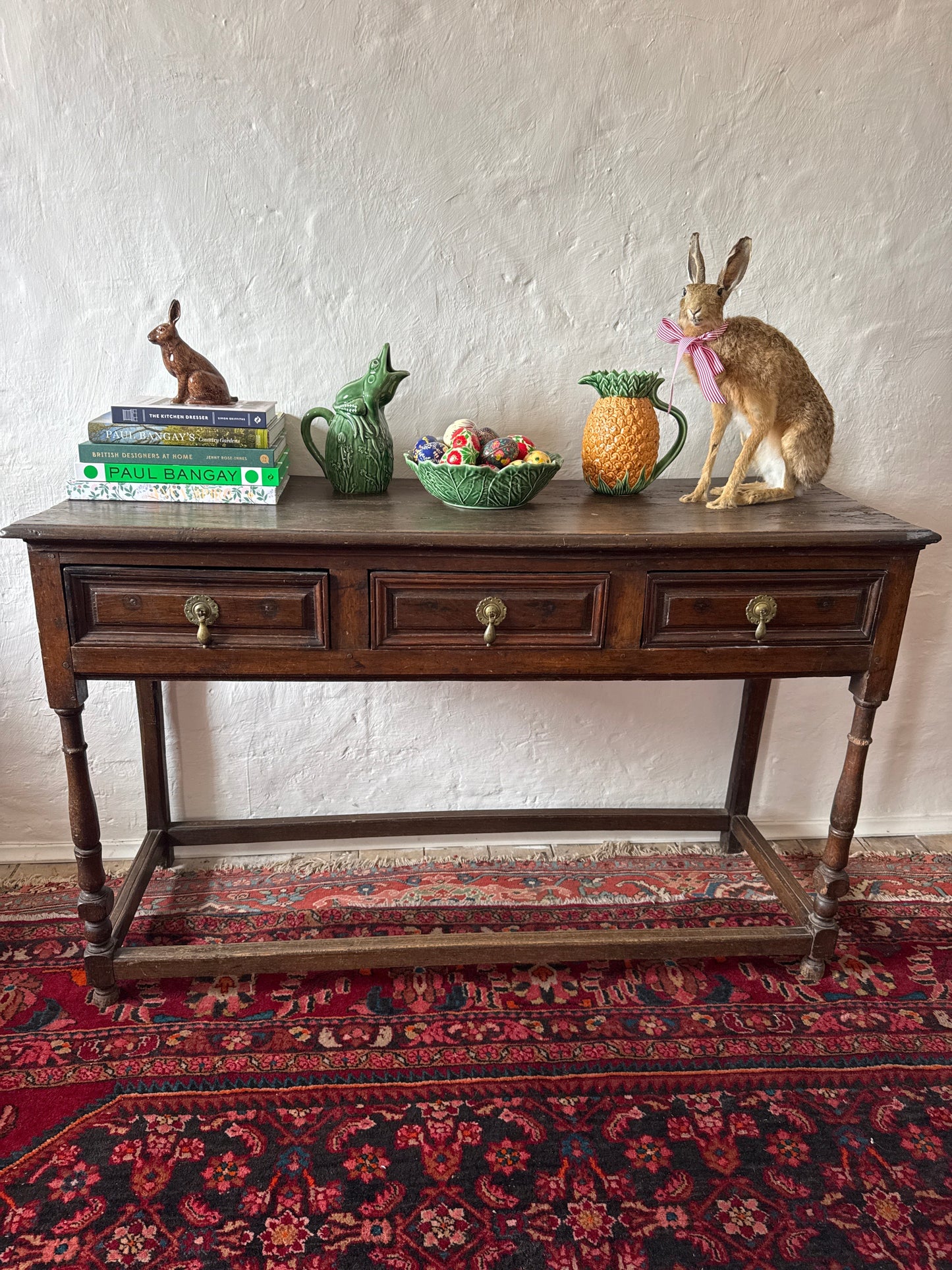 Early 18th c Georgian oak English dresser base