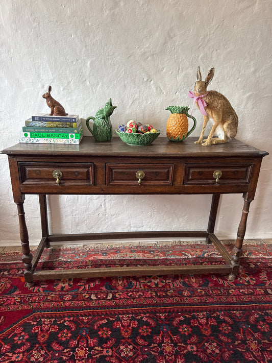 Early 18th c Georgian oak English dresser base