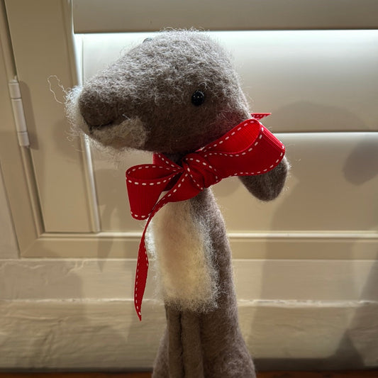 Felt hare large brown ears down