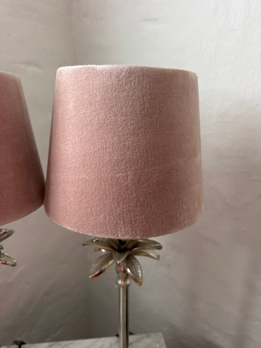 Pale pink velvet lamp shade