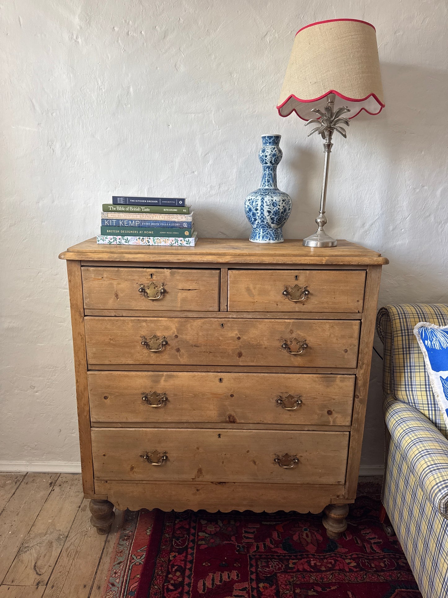 English Baltic pine chest of drawers