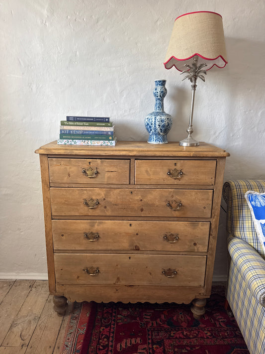English Baltic pine chest of drawers