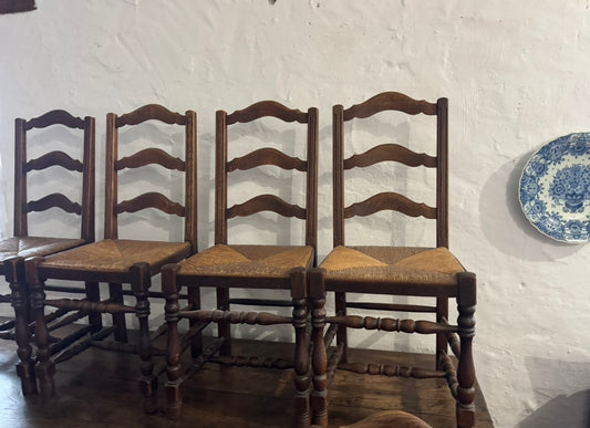 Antique oak ladderback chairs