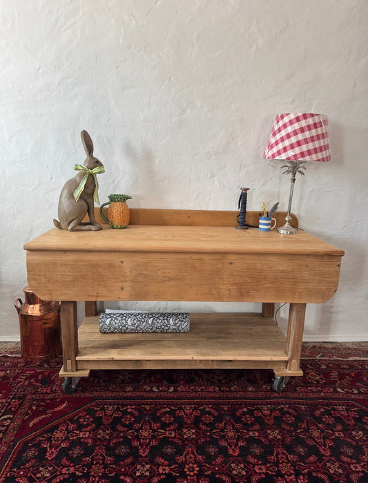 Antique Kauri pine work bench