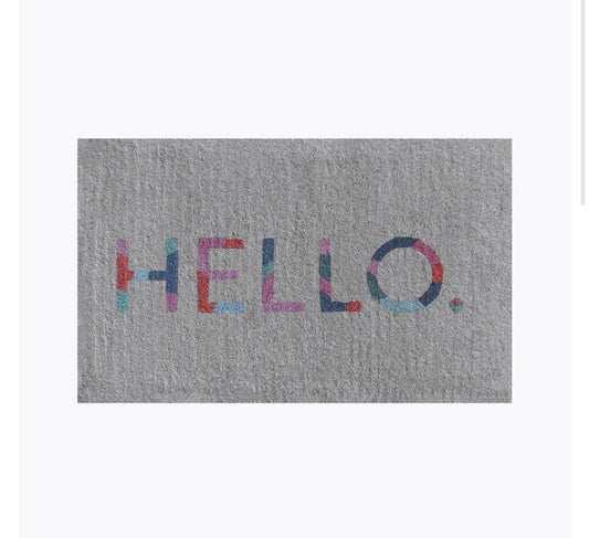 Coloured HELLO doormat