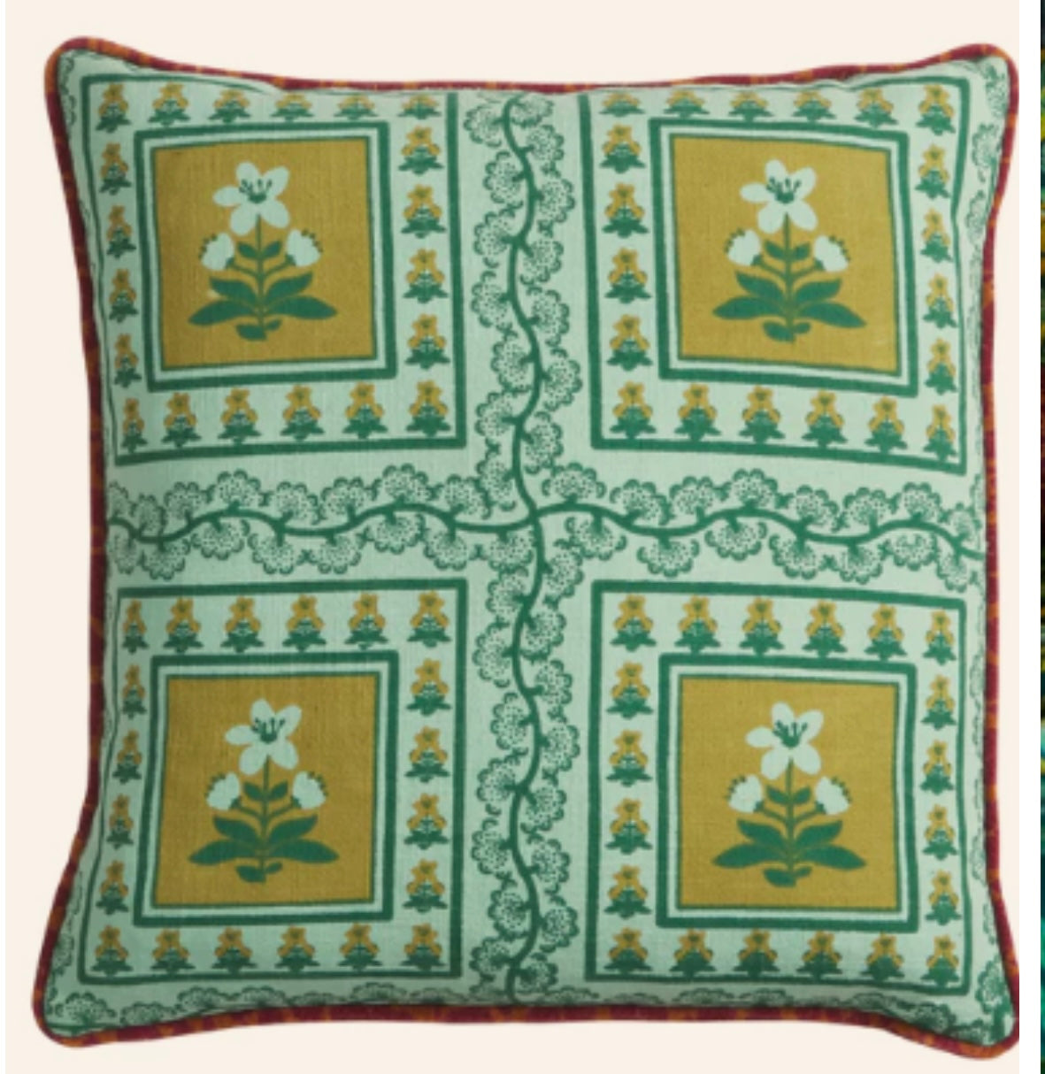 Claire reversible cushion with feather insert