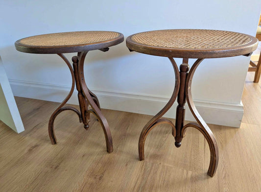 Pair of vintage bentwood side tables