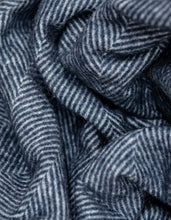Load image into Gallery viewer, Wool Blanket Navy Herringbone

