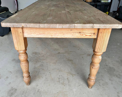 Raw pine farmhouse table imported from England
