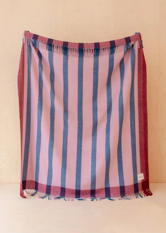 Wool Blanket Berry Stripe
