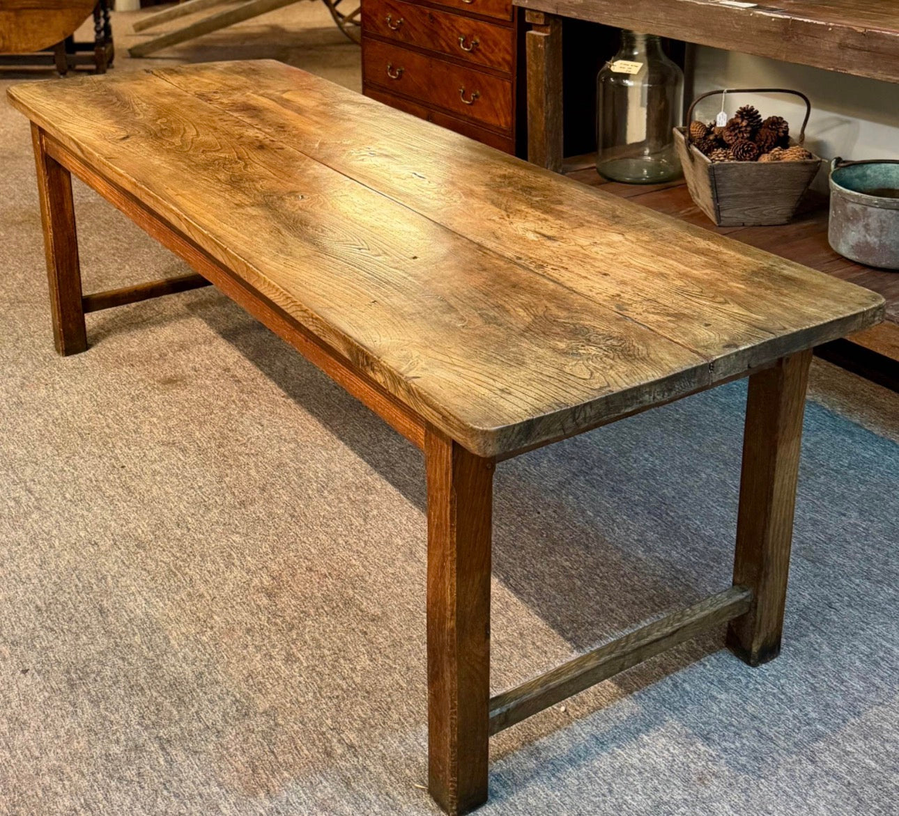 French Farmhouse table oak and elm