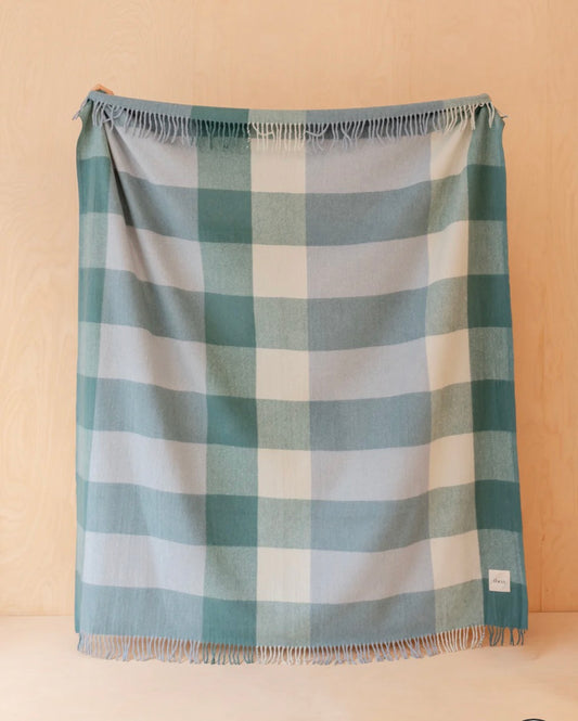 Wool blanket Blue Bold check