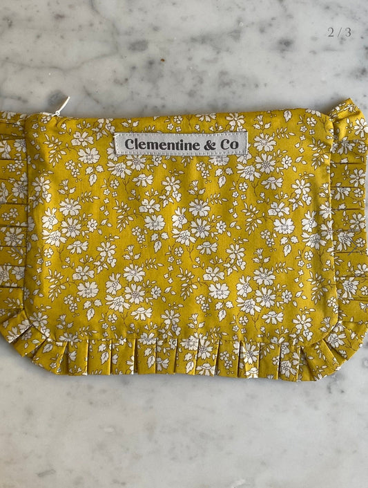 Clementine and co pouch Marigold Liberty tana lawn fabric
