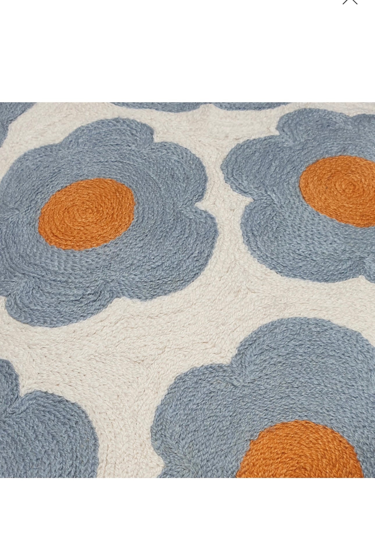 Eliza Piro Embroidered Cushion White with Blue