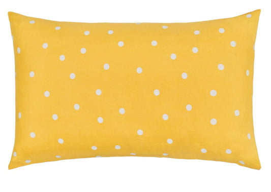 Yellow spot linen pillow case