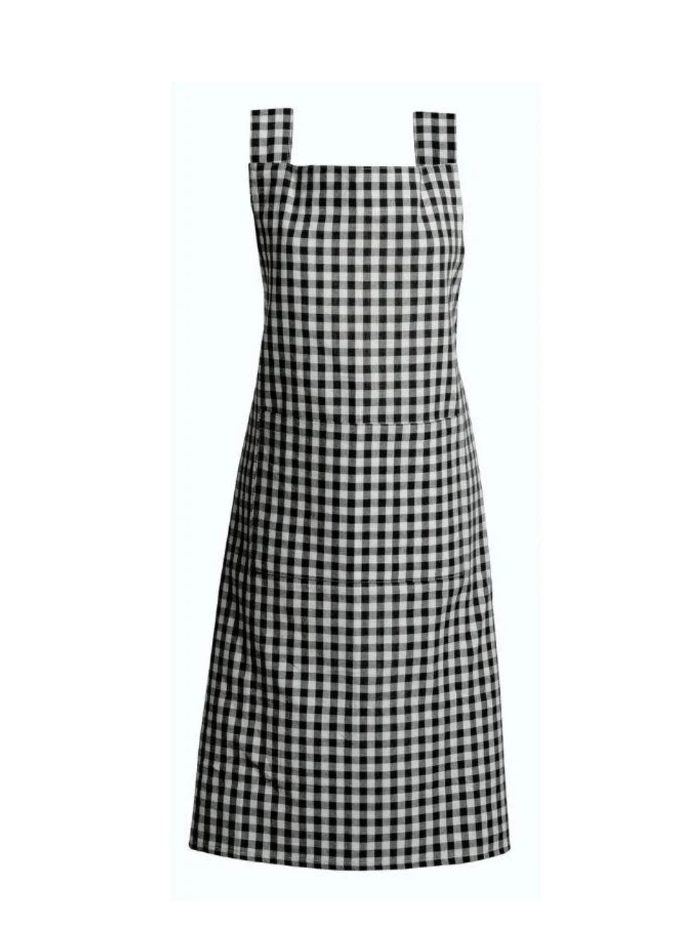 Gingham apron black and white