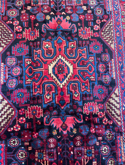 Navahand Persian rug pink, red & navy