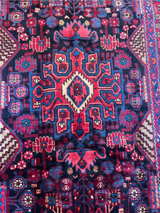 Navahand Persian rug pink, red & navy