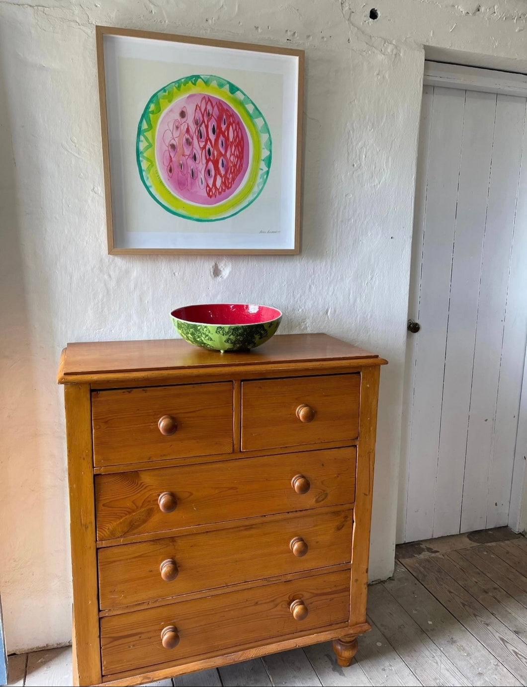 Antique pine chest of drawers