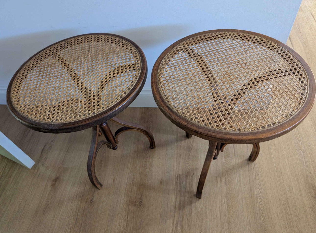 Pair of vintage bentwood side tables