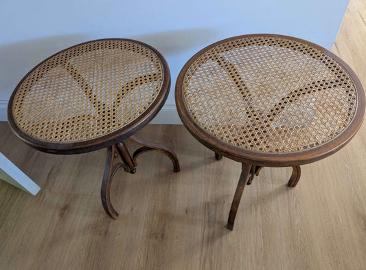 Pair of vintage bentwood side tables