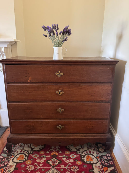 Huge English oak chest of drawers with key
