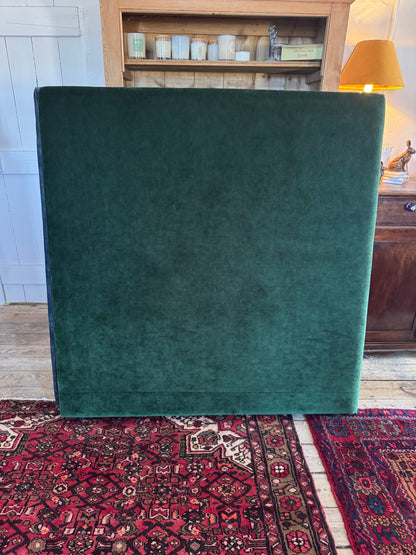 Double Bedhead covered in Forest Green velvet