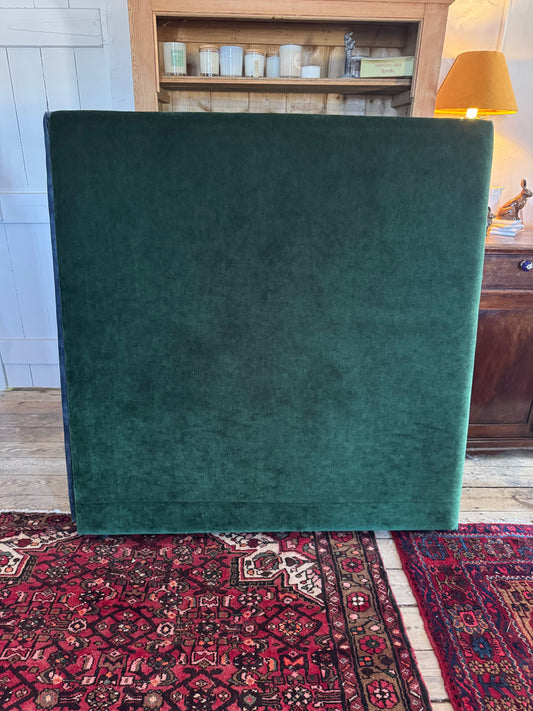 Double Bedhead covered in Forest Green velvet
