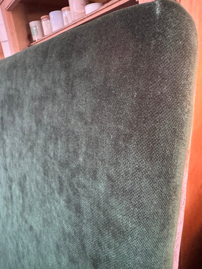 Double Bedhead covered in Forest Green velvet