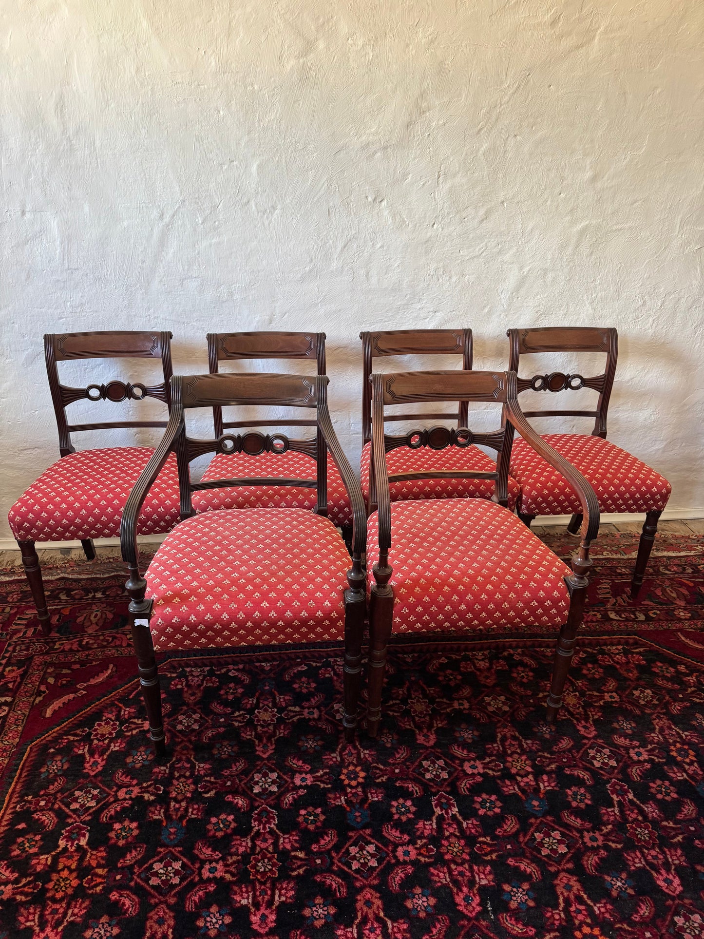 Set of six Georgian style mahogany chairs