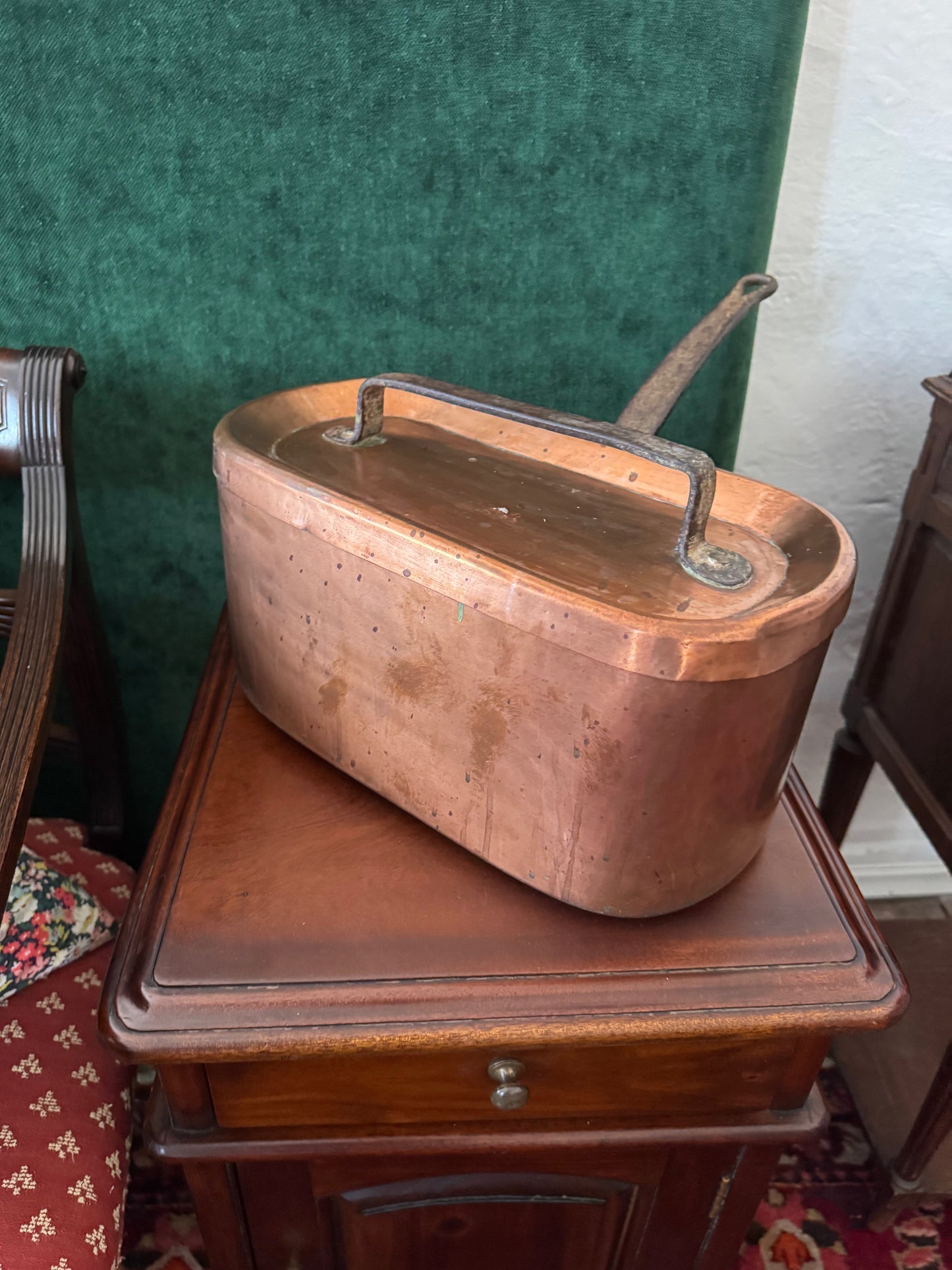 French copper roasting dish