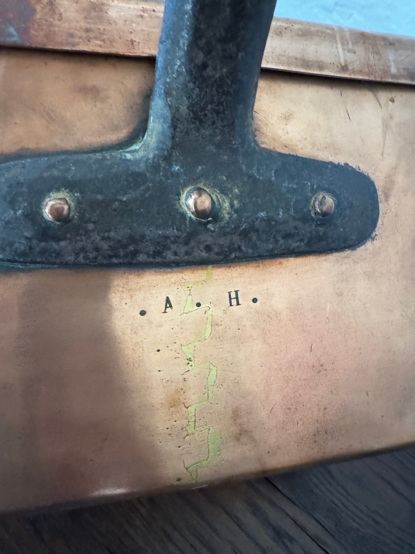 French copper roasting dish