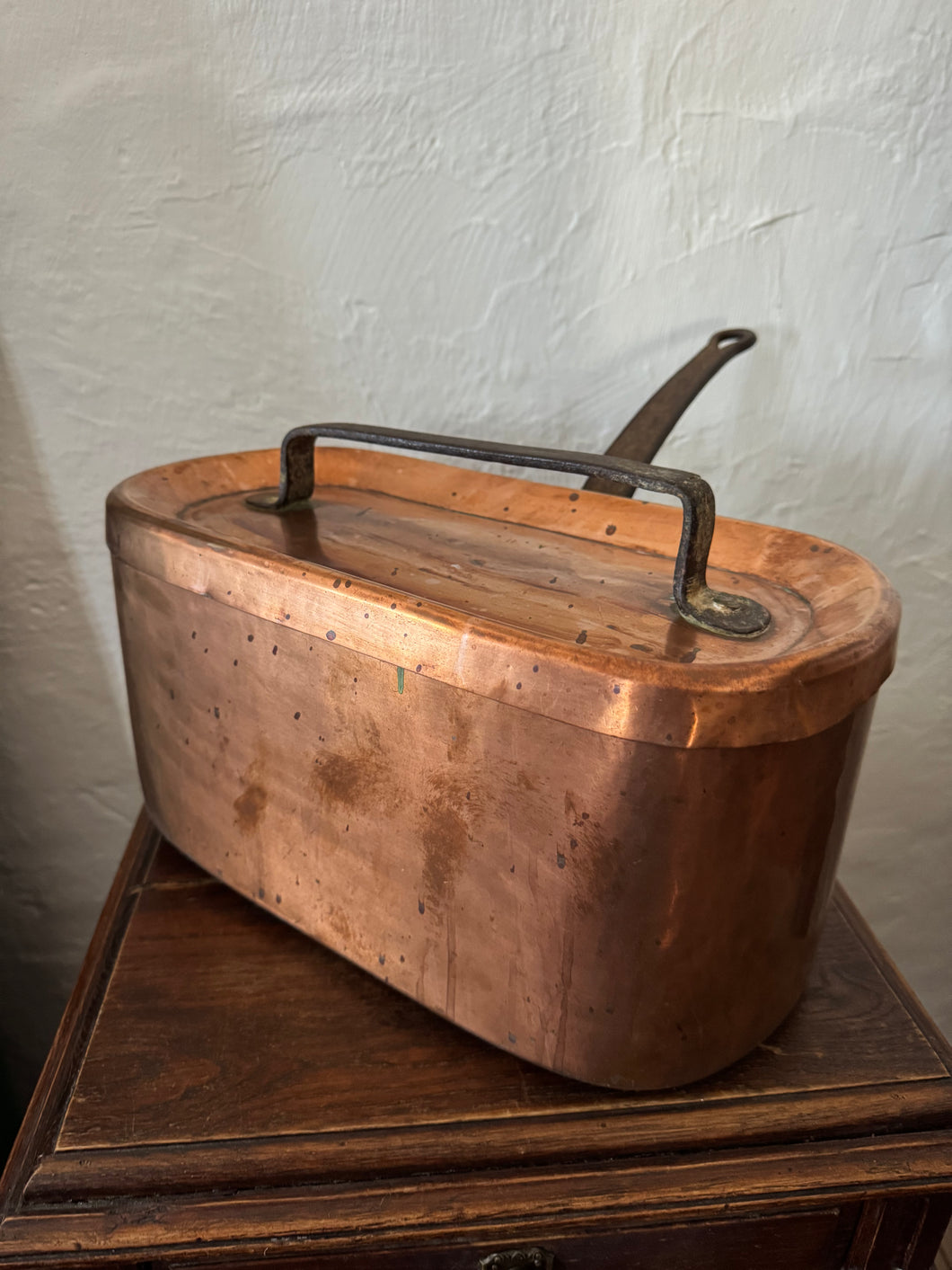 French copper roasting dish