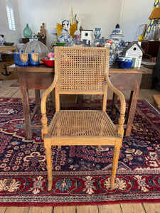 Farmhouse chair with classic rattan seat & backing