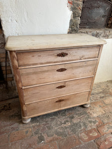 Raw pine chest of drawers