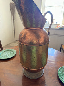 French copper and brass over sized jug