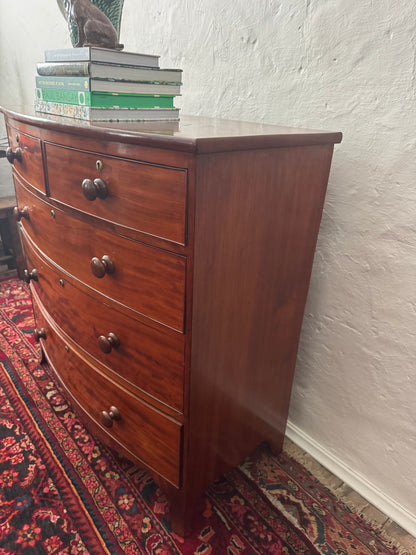 Georgian Mahogany Bow Front Chest of drawers