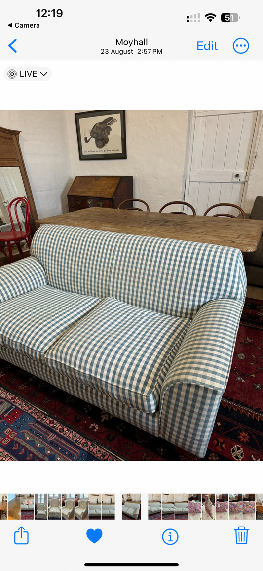 Country check sofa
