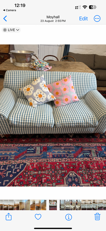 Country check sofa