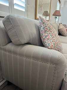 Hamptons navy striped sofa 4 seater