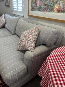 Hamptons navy striped sofa 4 seater